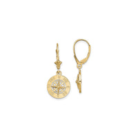 Náušnice Mini Nautical Compass Leverback (14K) hlavní - Popular Jewelry - New York