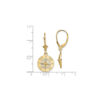 Mini Nautical Compass Leverback Náušnice (14K) měřítko - Popular Jewelry - New York