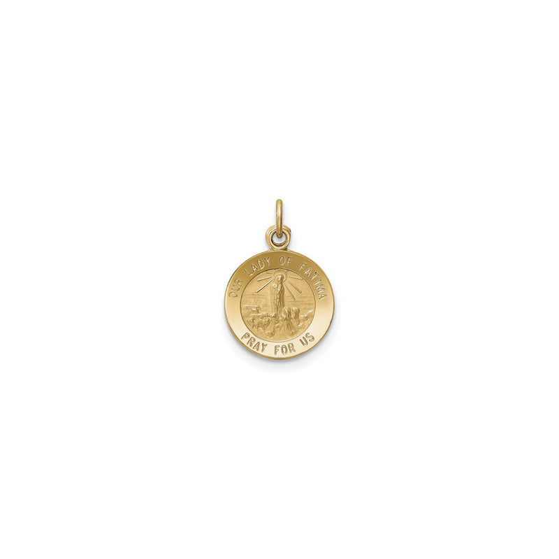 Mini Our Lady of Fatima Round Solid Medal (14K) front - Popular Jewelry - New York