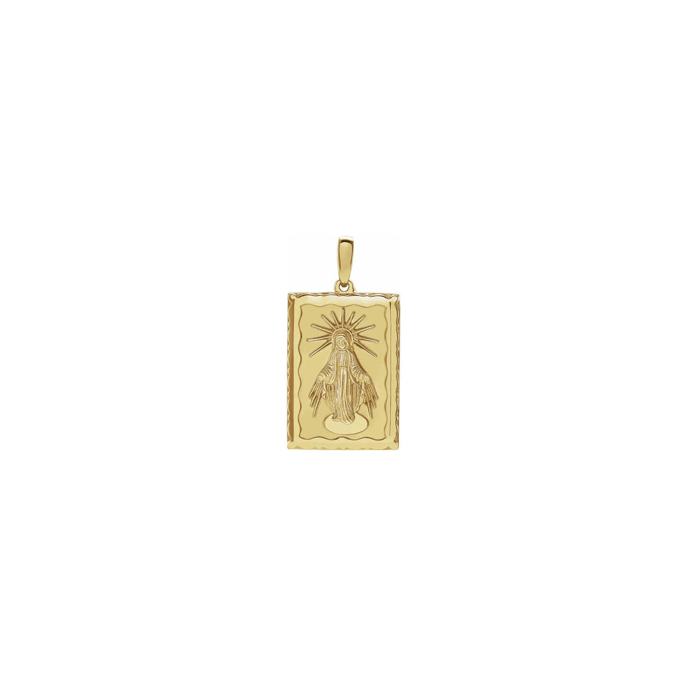 Miraculous Rectangular Medal yellow (14K) front - Popular Jewelry - New York