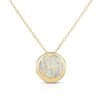 Mother of Pearl Angel Medallion Necklace (14K) main  - Popular Jewelry - New York