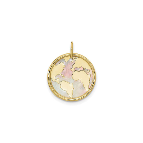 Mother of Pearl Earth Pendant (14K) front - Popular Jewelry - New York