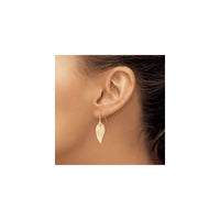 Mother of Pearl Leaf Dangling Earrings (14K) preview - Popular Jewelry - New York