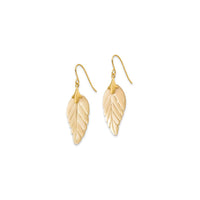 Mother of Pearl Leaf Dangling Earrings (14K) side - Popular Jewelry - New York