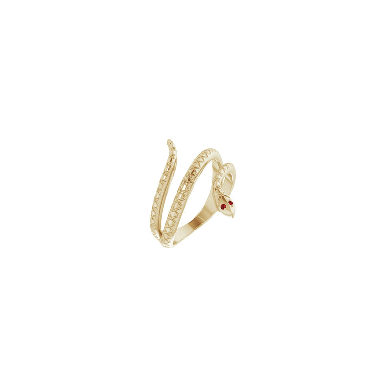 Mozambique Garnet Eye Snake Ring (14K) main - Popular Jewelry - New York