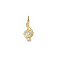 Music Note Adorned Treble Clef Pendant (14K) back - Popular Jewelry - New York
