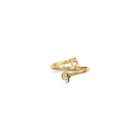 Music Notes Bypass Ring (14K) front - Popular Jewelry - New York