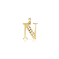 N muzli boshlang'ich xat pendant (14K) asosiy - Popular Jewelry - Nyu York