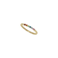 天然 6 颗宝石彩虹可叠戴戒指 (14K) 对角线 - Popular Jewelry  - 纽约