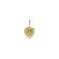 Natural Diamond Sun Puffy Heart Pendant (14K) front - Popular Jewelry - Njujork