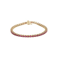 Natural Round Ruby Line Bracelet (14K) main - Popular Jewelry - New York