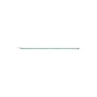 Natural Round Turquoise Line Bracelet (14K) top - Popular Jewelry - New York