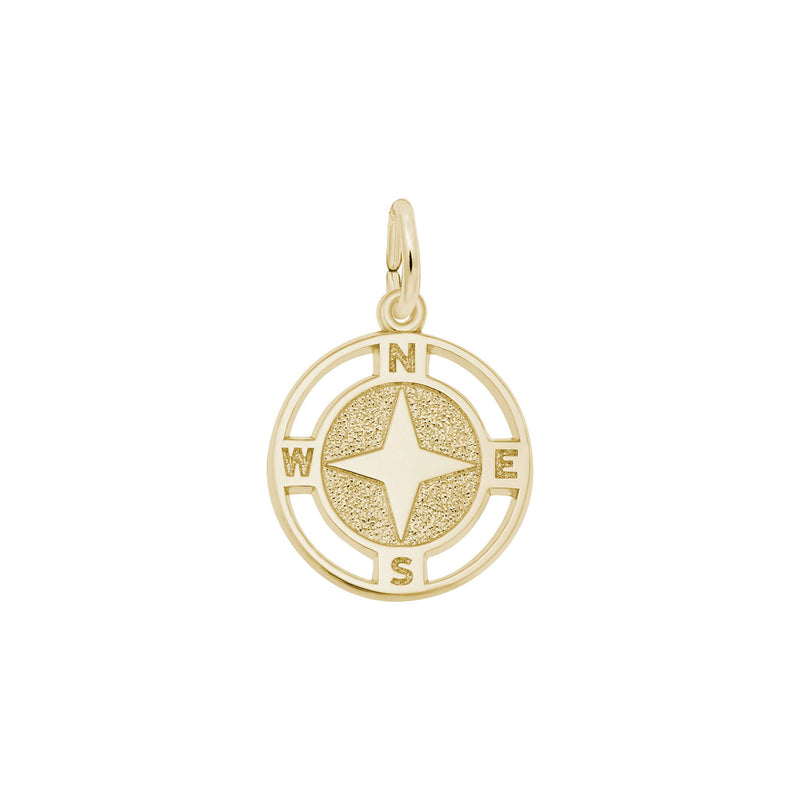 Nautical Compass Charm yellow (14K) main - Popular Jewelry - New York