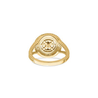 Prsten s užetom za nautički kompas žuti (14K) stražnja strana - Popular Jewelry - New York