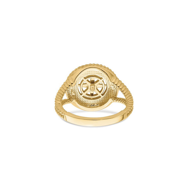Nautical Compass Rope Ring yellow (14K) back - Popular Jewelry - New York