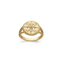Jūras kompasa virves gredzens dzeltens (14K) galvenais - Popular Jewelry - Ņujorka