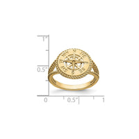 Prsten s užetom za nautički kompas žuta (14K) skala - Popular Jewelry - New York