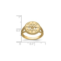 Nautical Compass Rope Ring yellow (14K) scale - Popular Jewelry - New York