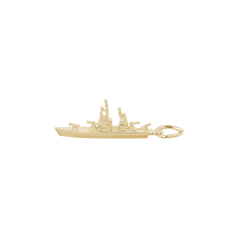 Naval Ship Charm yellow (14K) main - Popular Jewelry - New York
