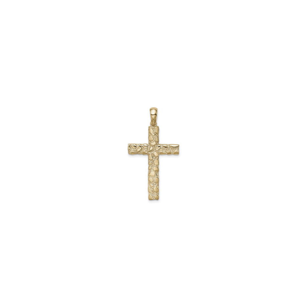 Nugget Cross Pendant (14K) front - Popular Jewelry - New York