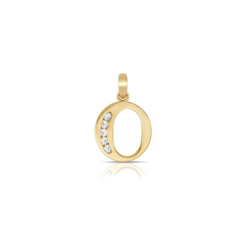 O Icy Initial Letter Pendant (14K) main - Popular Jewelry - New York
