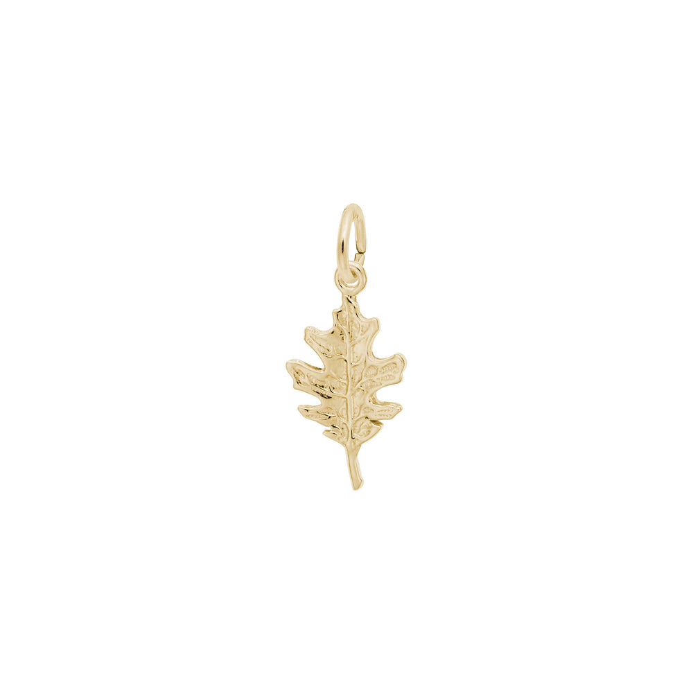 Oak Leaf Charm yellow (14K) main - Popular Jewelry - New York