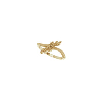Olive Branch Bypass Ring (14K) dyagonal - Popular Jewelry - Nouyòk