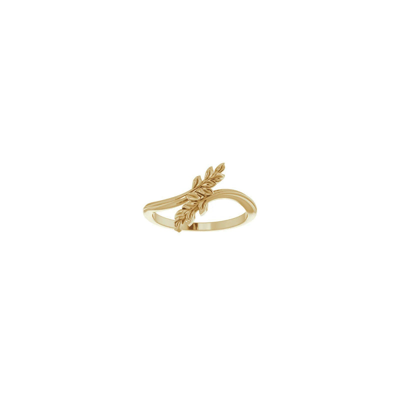Olive Branch Bypass Ring (14K) front - Popular Jewelry - New York