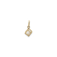 Open Cube with Freshwater Pearl Pendant (14K) front -  Popular Jewelry - New York