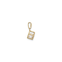 Open Cube with Freshwater Pearl Pendant (14K) side -  Popular Jewelry - New York