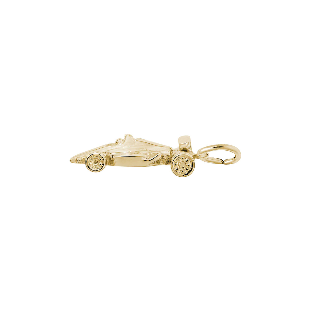 Open Wheel Race Car Charm yellow (14K) main - Popular Jewelry - New York