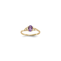 Oval Amethyst Solitaire Ring (14K) front - Popular Jewelry - New York