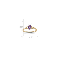 Ovalni ametist pasijans prsten (14K) skala - Popular Jewelry - Njujork