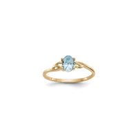 Oval Aquamarine Solitaire Ring (14K) front - Popular Jewelry - New York