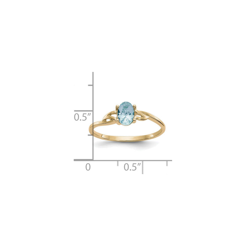 Oval Aquamarine Solitaire Ring (14K) scale - Popular Jewelry - New York