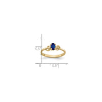 Oval Blue Sapphire Curve Accent Ring (14K) scale - Popular Jewelry - New York