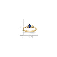 Oval Blue Sapphire Curve Accent Ring (14K) scale - Popular Jewelry - I-New York