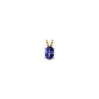 Oval Blue Tanzanite Pendant (14K) front - Popular Jewelry - New York