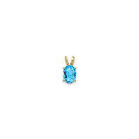 Oval Blue Topaz Pendant (14K) front - Popular Jewelry - New York