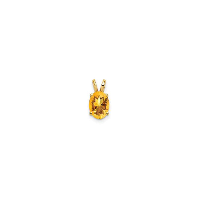 Oval Citrine Pendant 8x6 (14K) front - Popular Jewelry