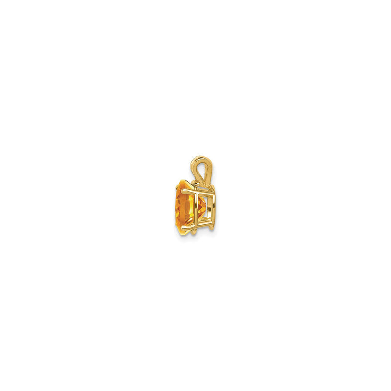 Oval Citrine Pendant 9x7 (14K) side - Popular Jewelry