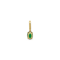 Oval Emerald and Diamond Bail Pendant (14K) back - Popular Jewelry - New York