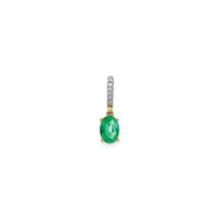 Oval Emerald and Diamond Bail Pendant (14K) front - Popular Jewelry - New York