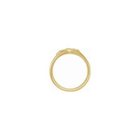 Oval Floral Signet Ring Ring yellow (14K) saitin - Popular Jewelry - New York