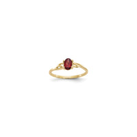 Oval Garnet Ring (14K) front - Popular Jewelry - New York