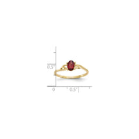 ਓਵਲ ਗਾਰਨੇਟ ਰਿੰਗ (14K) ਸਕੇਲ - Popular Jewelry - ਨ੍ਯੂ ਯੋਕ