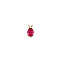 Oval Ruby Pendant 8x6 (14K) front - Popular Jewelry - New York
