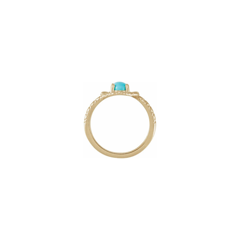 Oval Turquoise Double Snake Ring (14K) setting - Popular Jewelry - New York