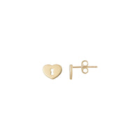 Padlock Heart Friction Stud Earrings (14K) main - Popular Jewelry - New York