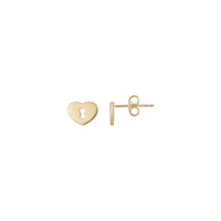 Subang Stud Geseran Gembok Jantung (14K) utama - Popular Jewelry - New York
